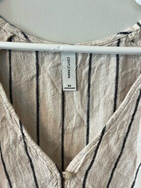 Gentle Fawn Cream Top with Black Stripes